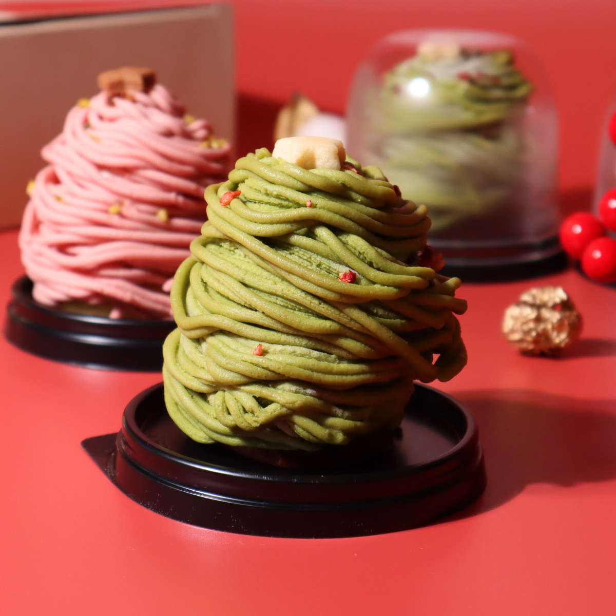 クリスマスツリータルト（抹茶＆苺）