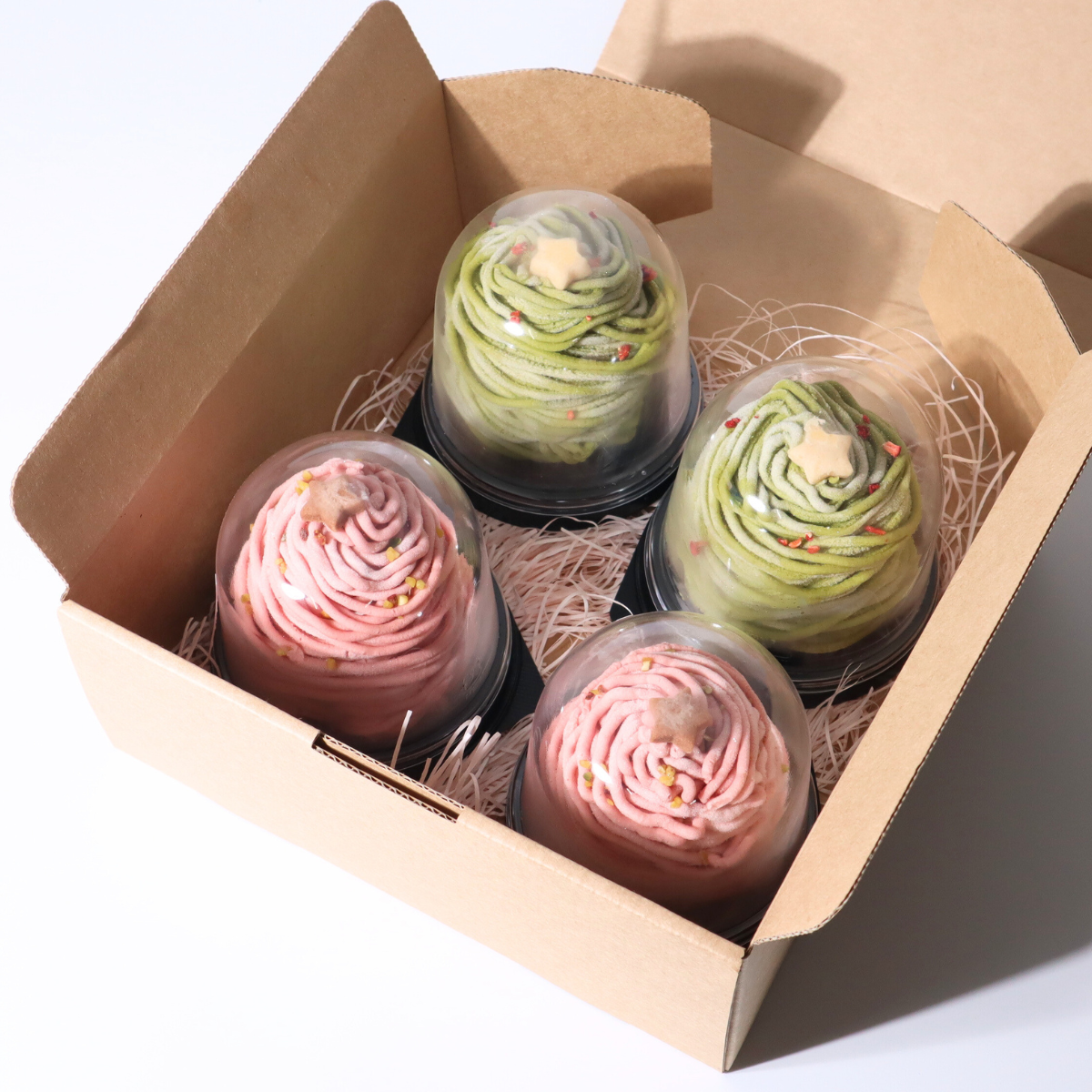 クリスマスツリータルト（抹茶＆苺）