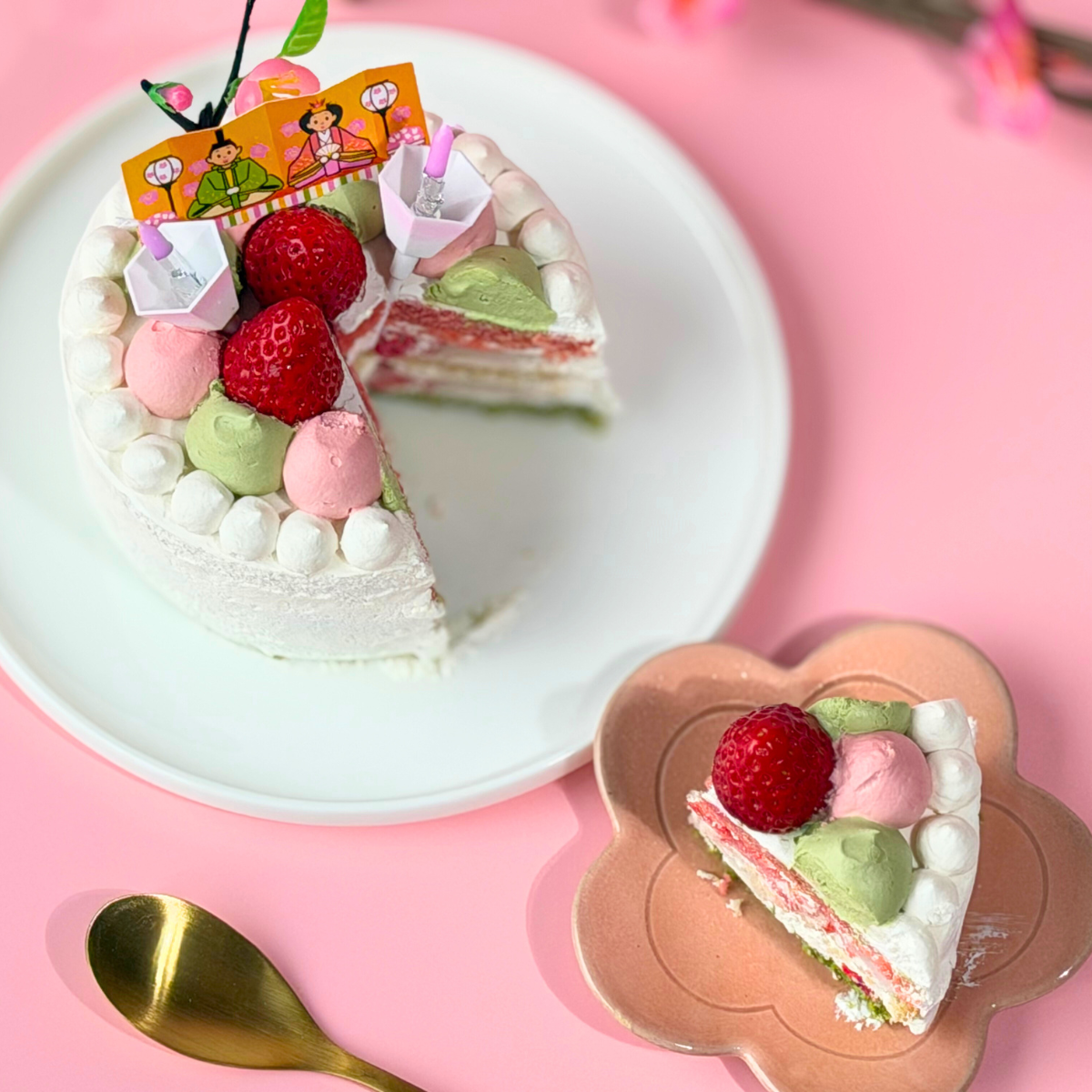 ひな祭りのいちごショートケーキ