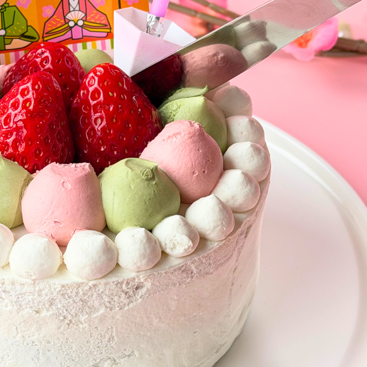 ひな祭りのいちごショートケーキ